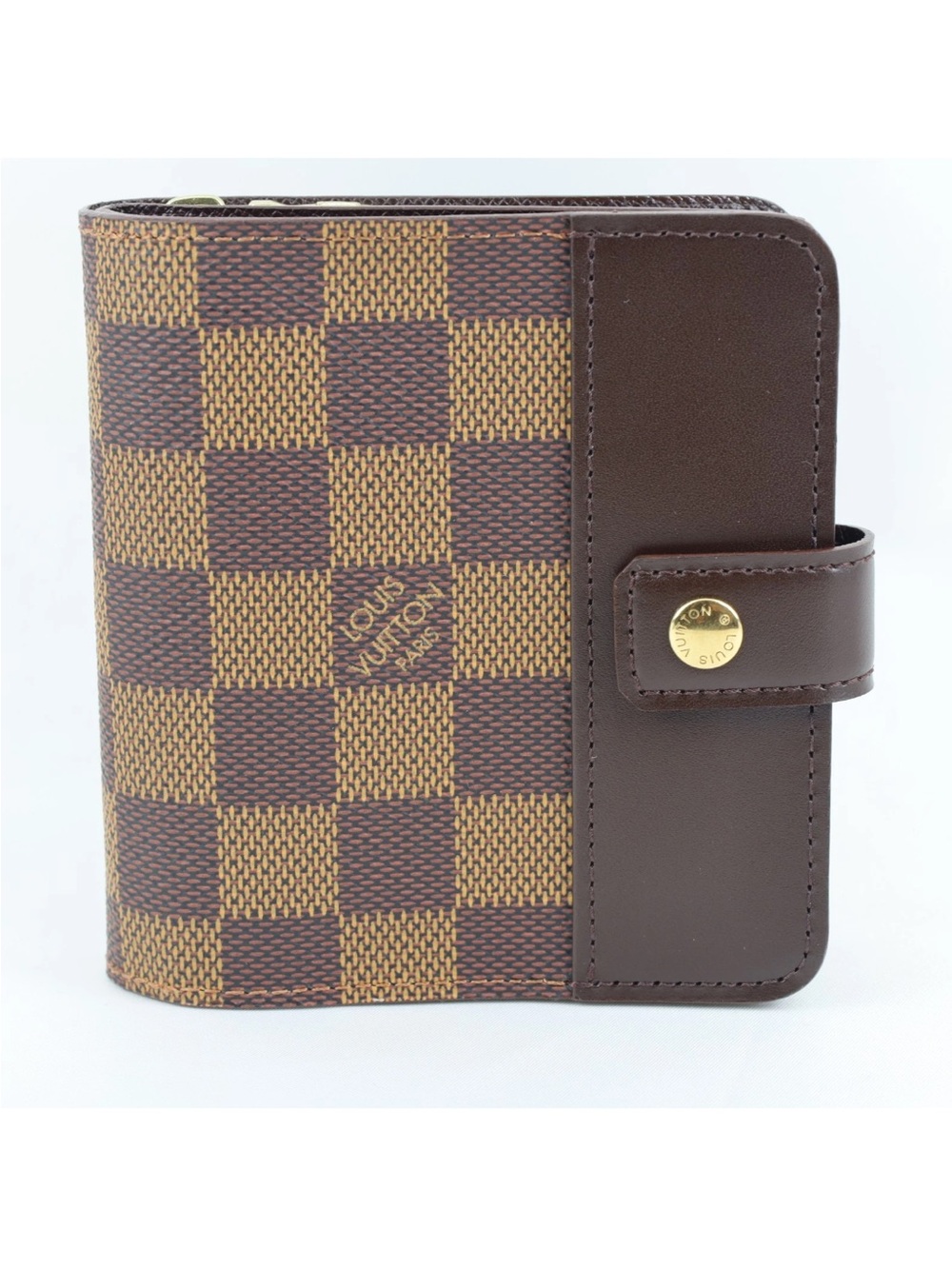 LOUIS VUITTON Compact Zip Wallet Damier Ebene Canvas N61668